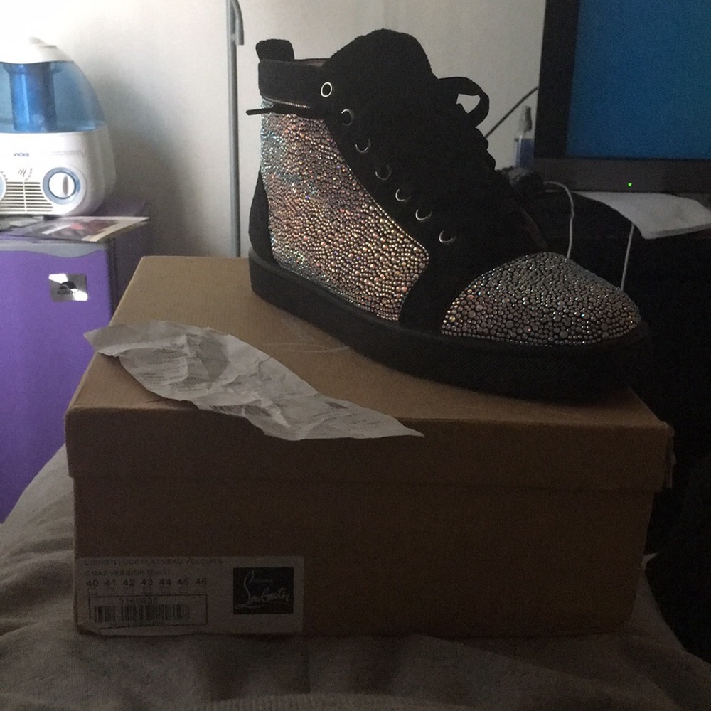 High Top Christian Louboutin Black w/ Sliver